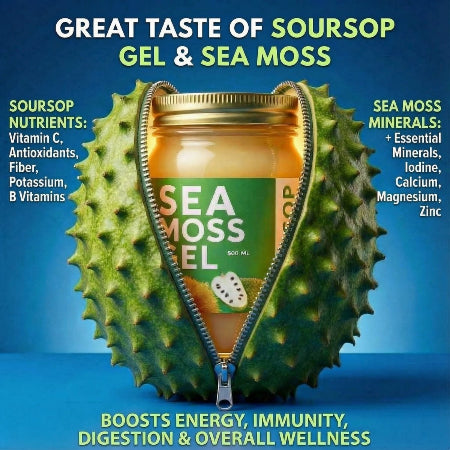 Sour Sop Sea Moss Gel (Premium Soursop + Wildcrafted Moss) - World Moss