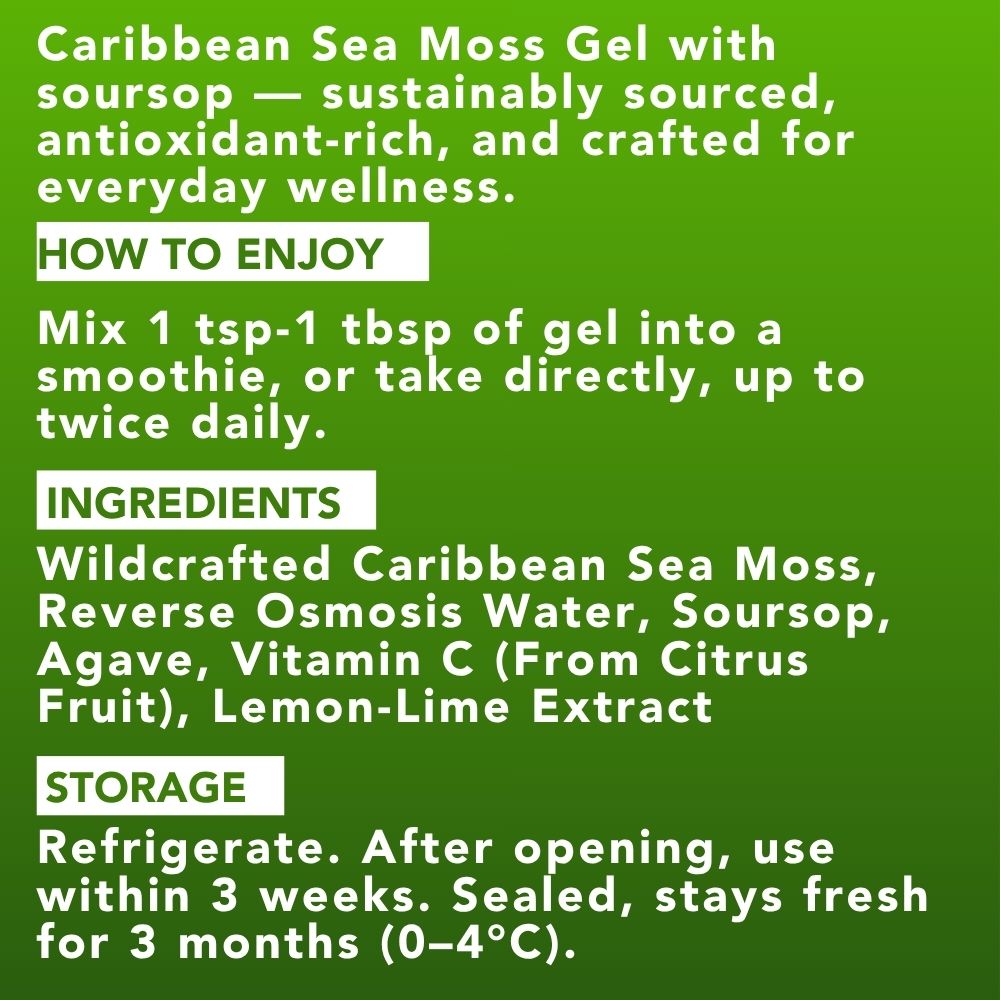 Sour Sop Sea Moss Gel By World Moss