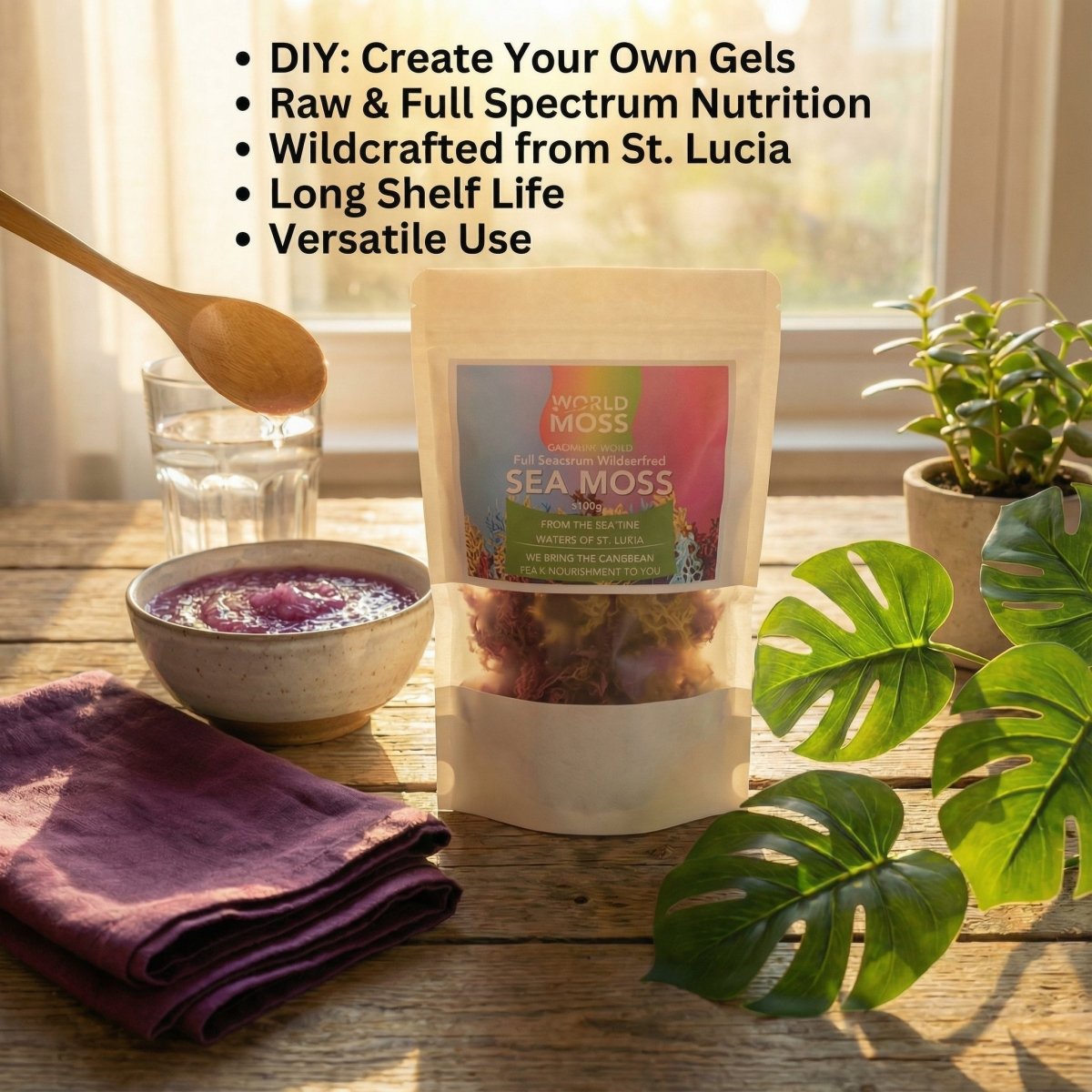 Wildcrafted Full Spectrum St. Lucian Sea Moss (Chromatic Lean) - World Moss