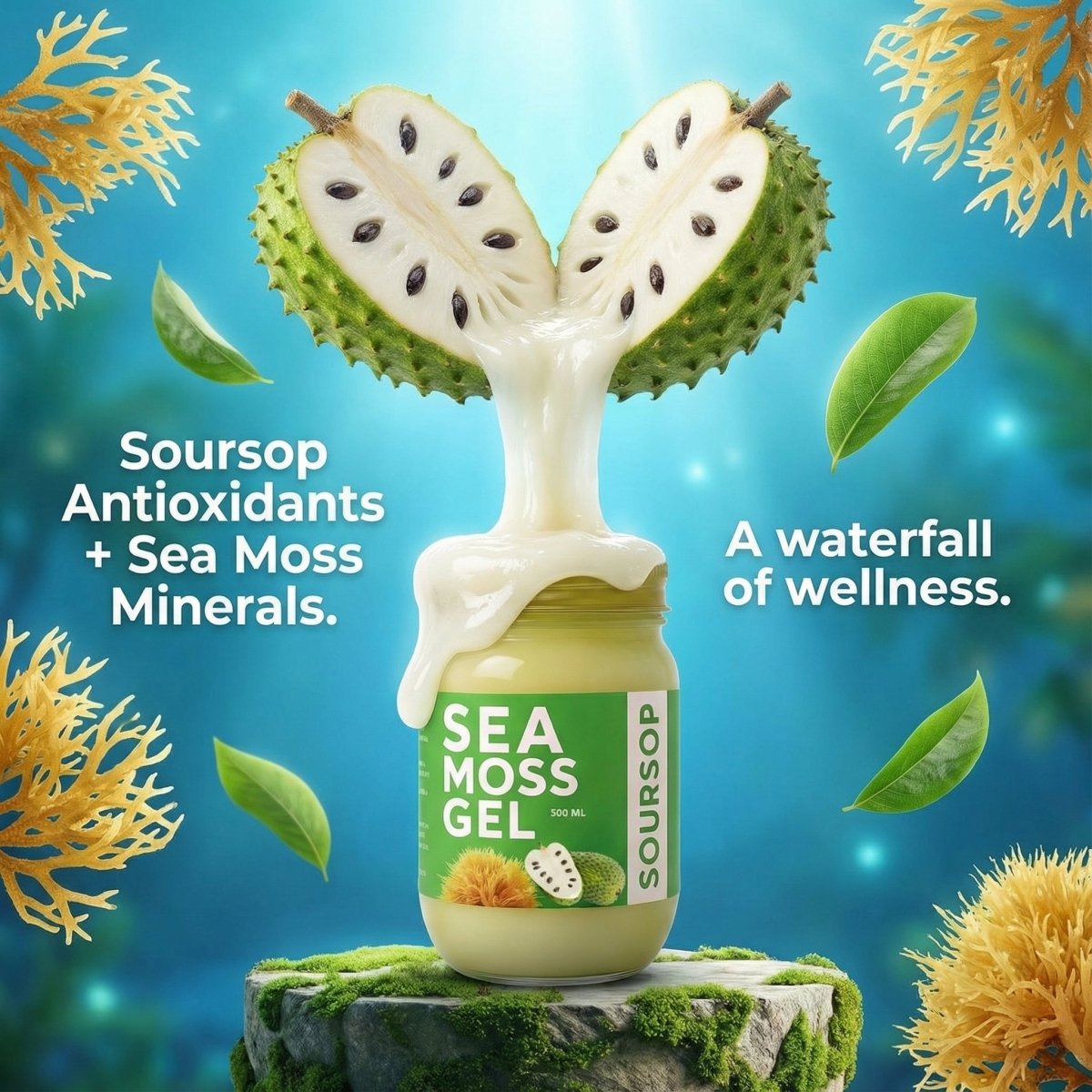 Sour Sop Sea Moss Gel (Premium Soursop + Wildcrafted Moss) - World Moss