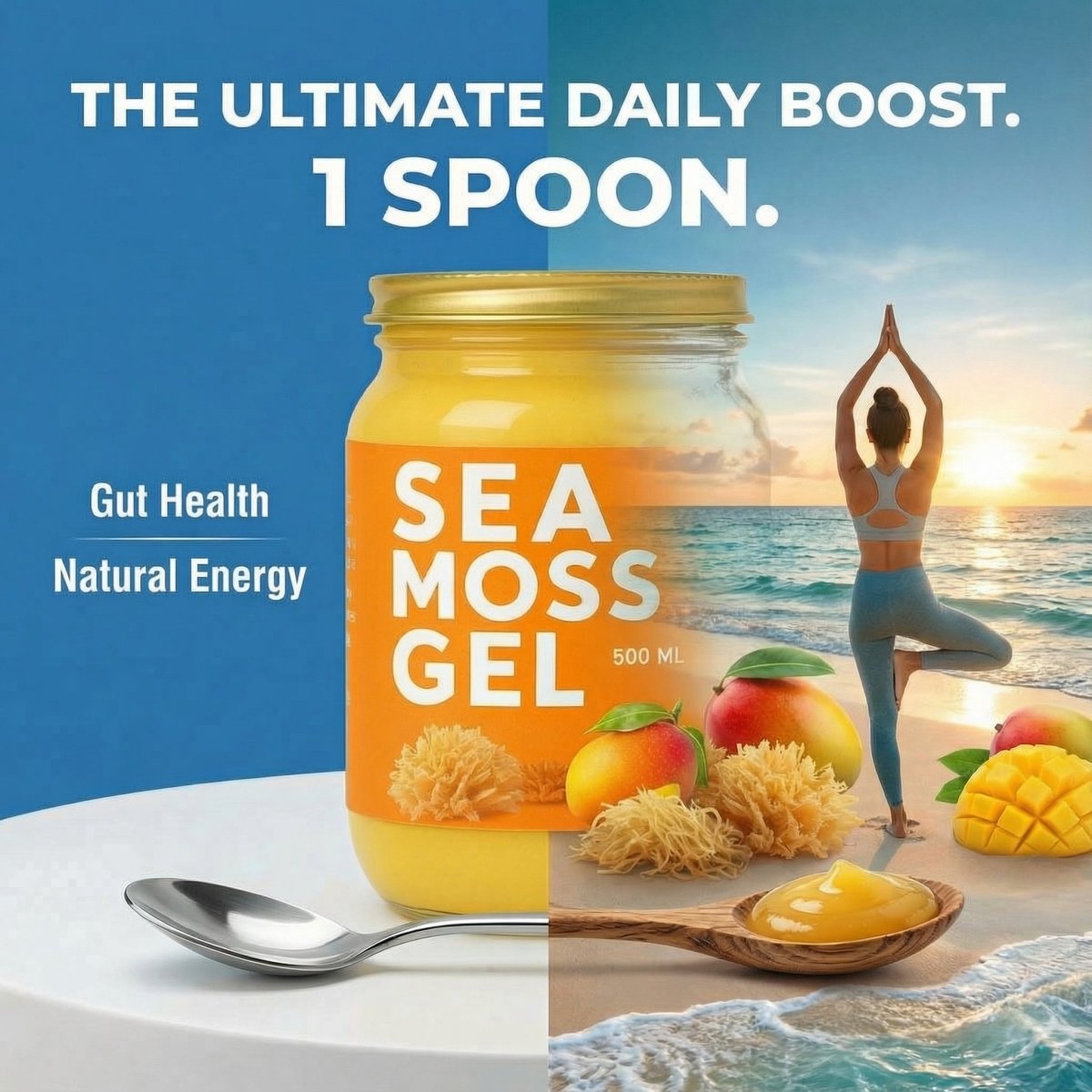 Mango Sea Moss Gel By World Moss - 500ml Tropical Wellness - World Moss