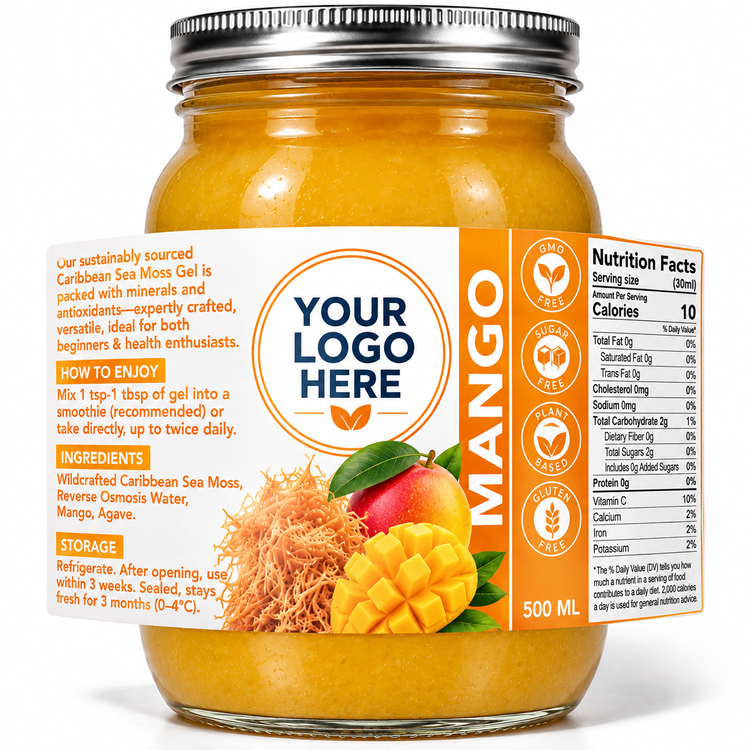 Mango sea moss gel 500 mL jar