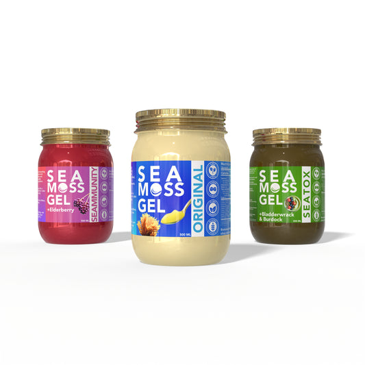 Essentials Moss Trio - Premium Sea Moss Gel, Seammunity and Seatox