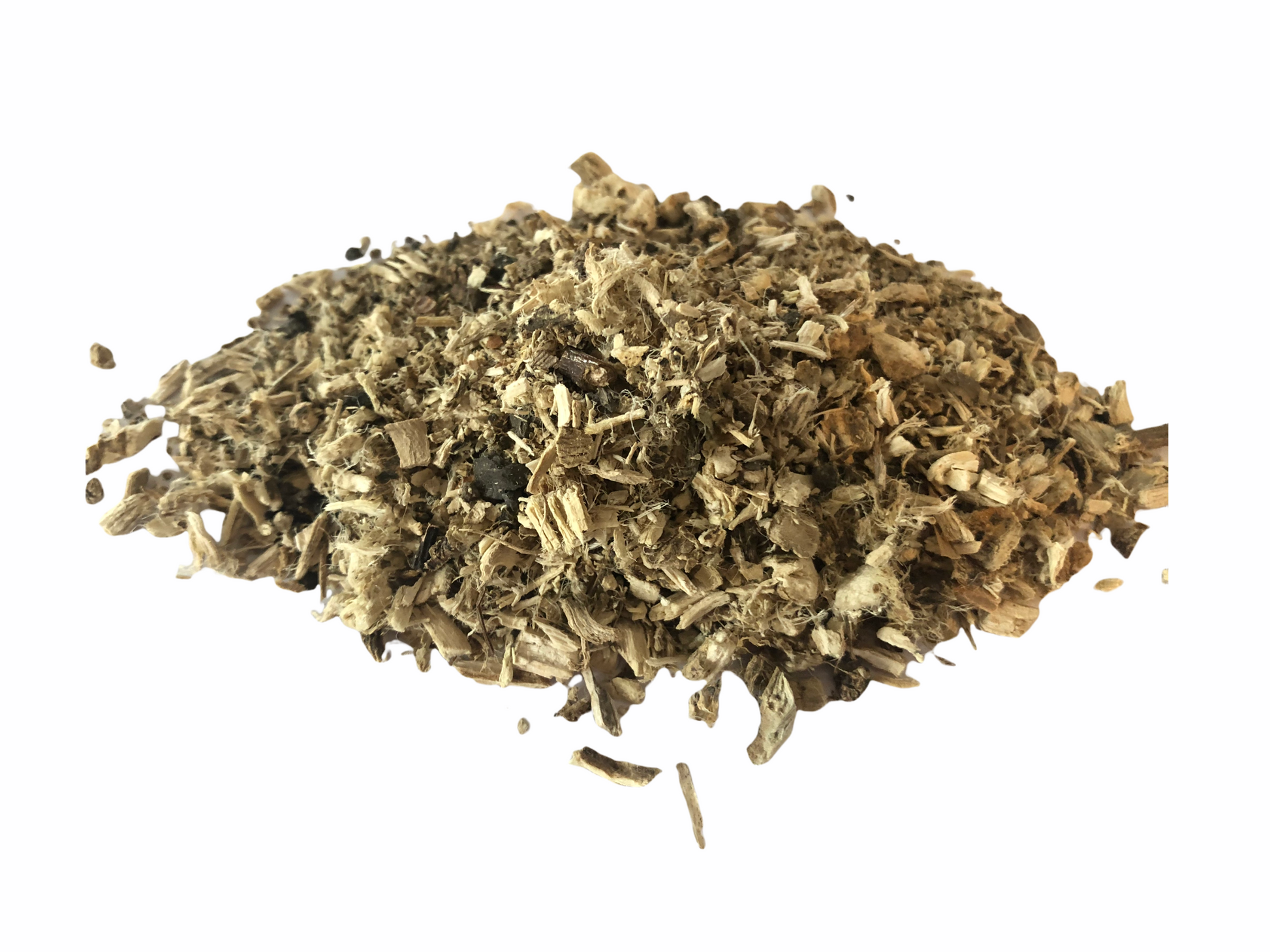 Dried marshmallow root for tea displayed in a pile, perfect for herbal infusions